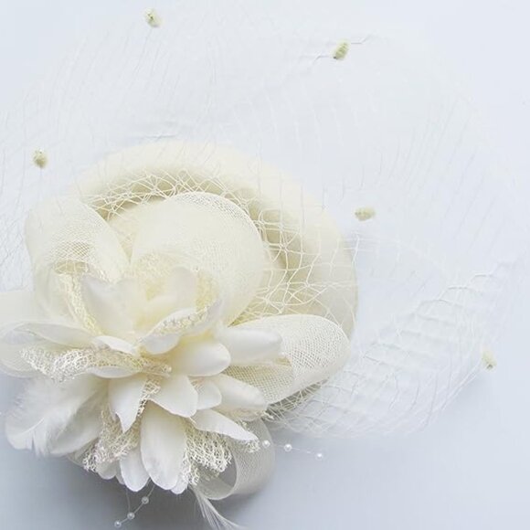 British Vintage Wool Felt Pillbox Hat 011 White - Picture 3 of 4